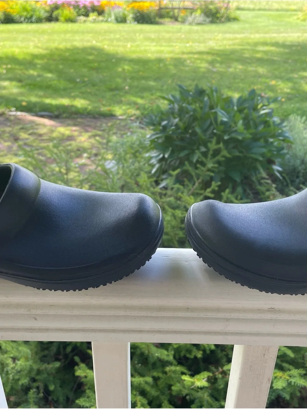 NEVER WORN** SIZE 8 WOMANS  Black Slip-On Shoes - Comfort Clogs BY CROCS